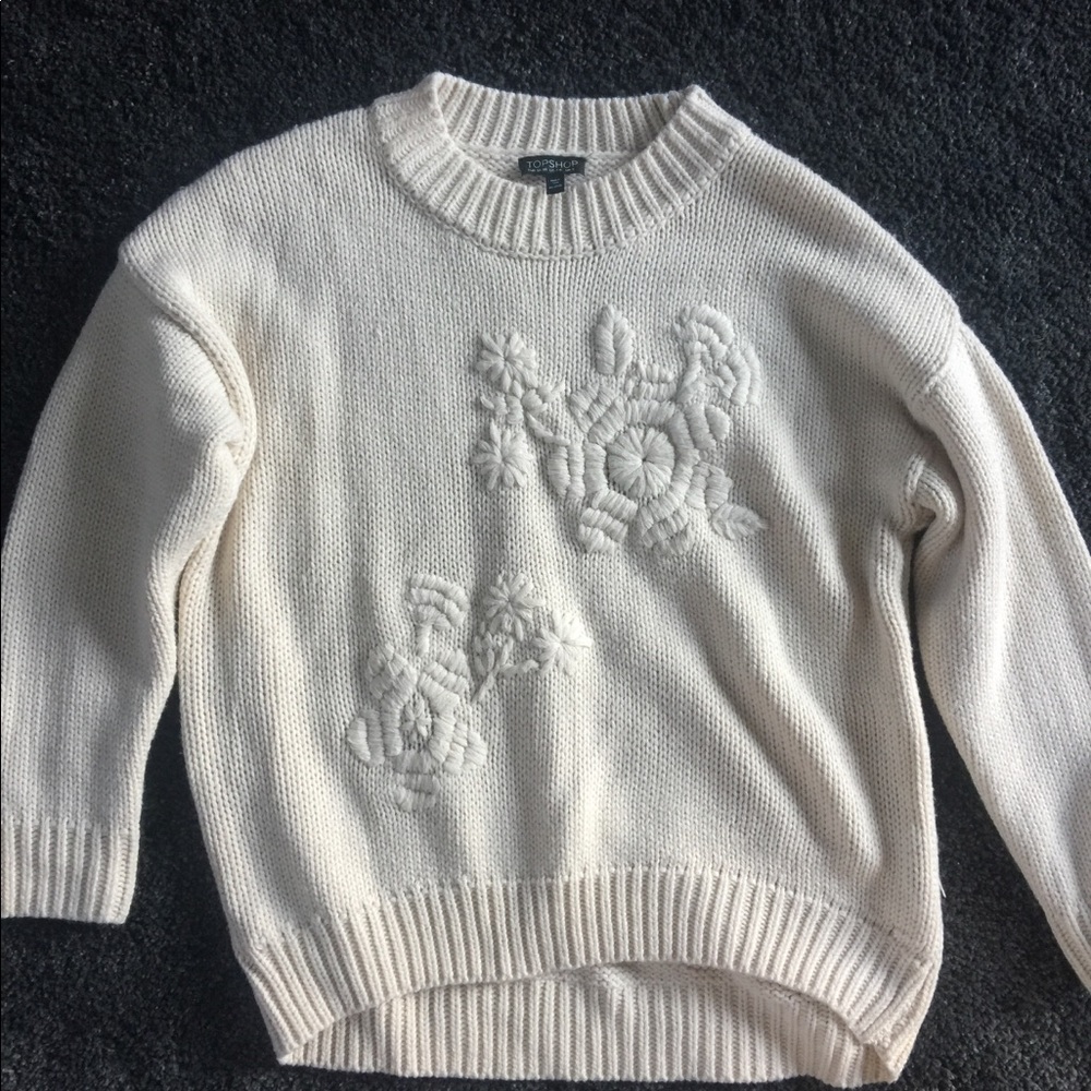 Topshop floral creme sweater